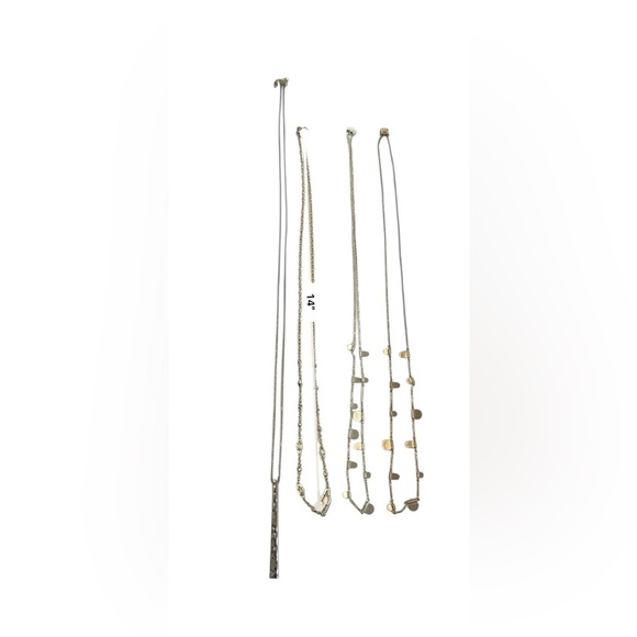 Lot Kendra Scott Silver & Gold Plated (4) Long Layering Necklaces Adjustable - Picture 6 of 6